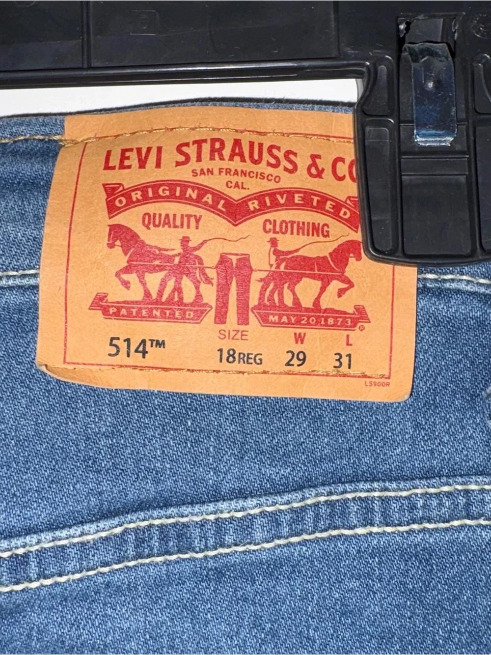 Levi's Kids Medium Blue Straight Jeans with Red Waistband Accent